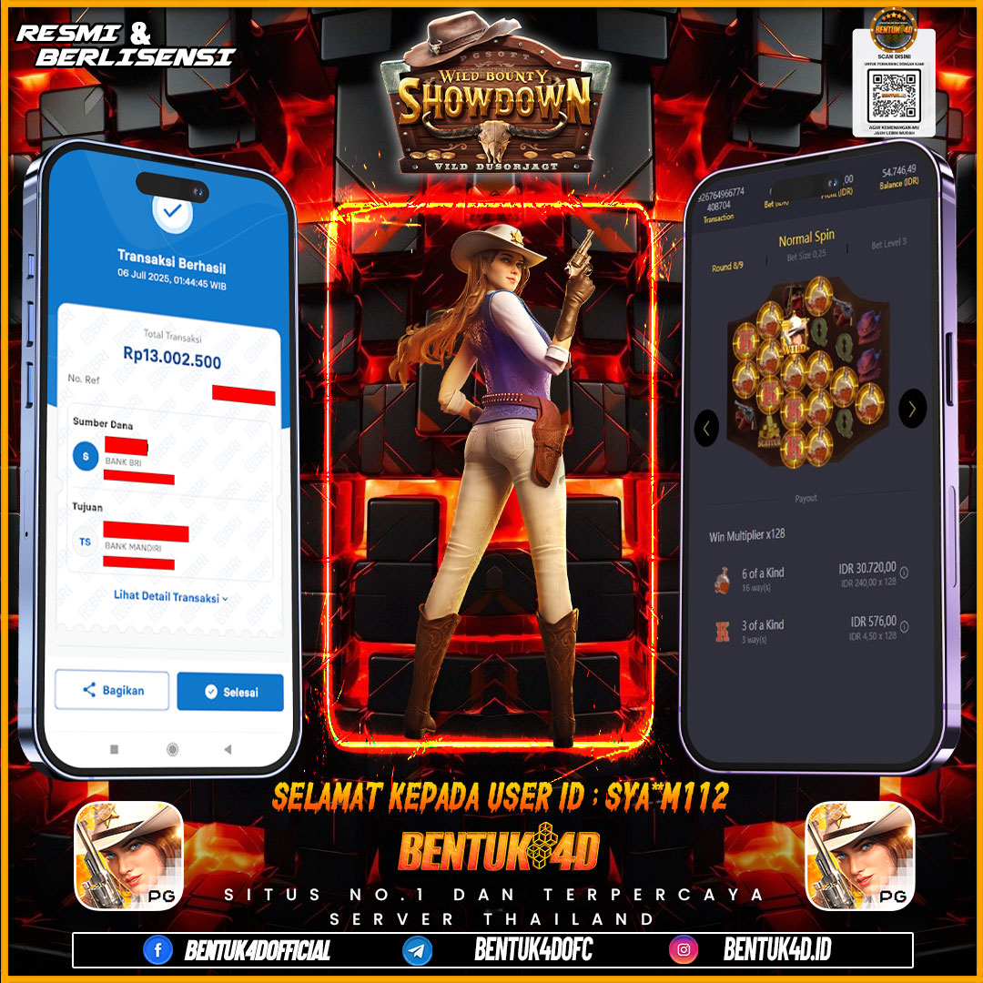 SELAMAT KEPADA USER ID : SYA**M112 WD PAUS SEBESAR Rp 13,002,500,- BUKTIKAN LANGSUNG BOSKU MAIN DI BENTUK4D !! LANGSUNG DI KASI MAXWIN !!!