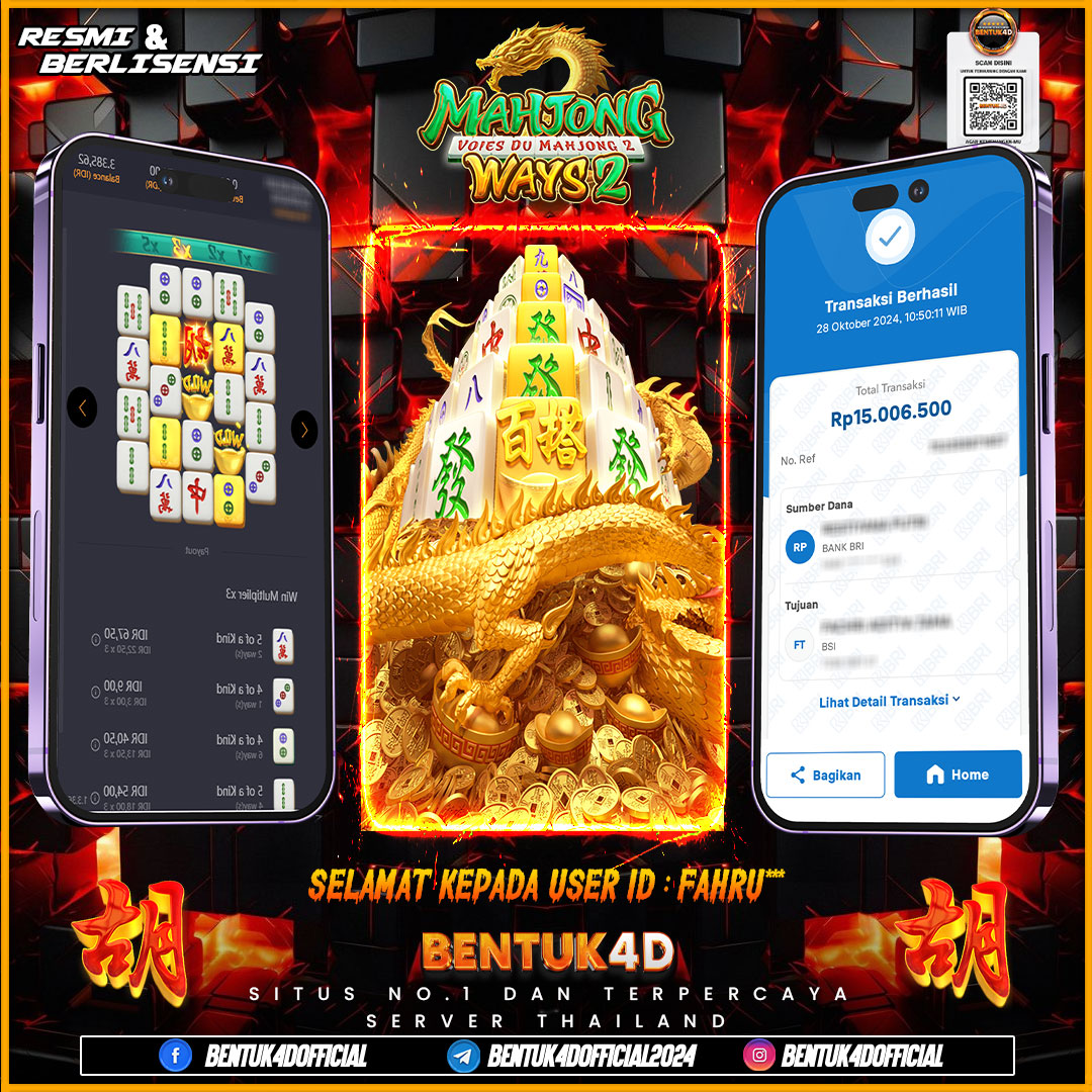 SELAMAT KEPADA USER ID : FAHRU*** ATAS KEMENANGAN BESARNYA DI BENTUK4D !!!! RASAKAN SENSASI EVENT FREESPIN NYA BOSKU !!!!  JIKA MENDAPATKAN FREESPIN STOP DAN SCREENSHOT DAHULU KIRIM KE ADMIN KITA !!! JAMINN CAERRRRR LAGI LAGI!!!!!!!