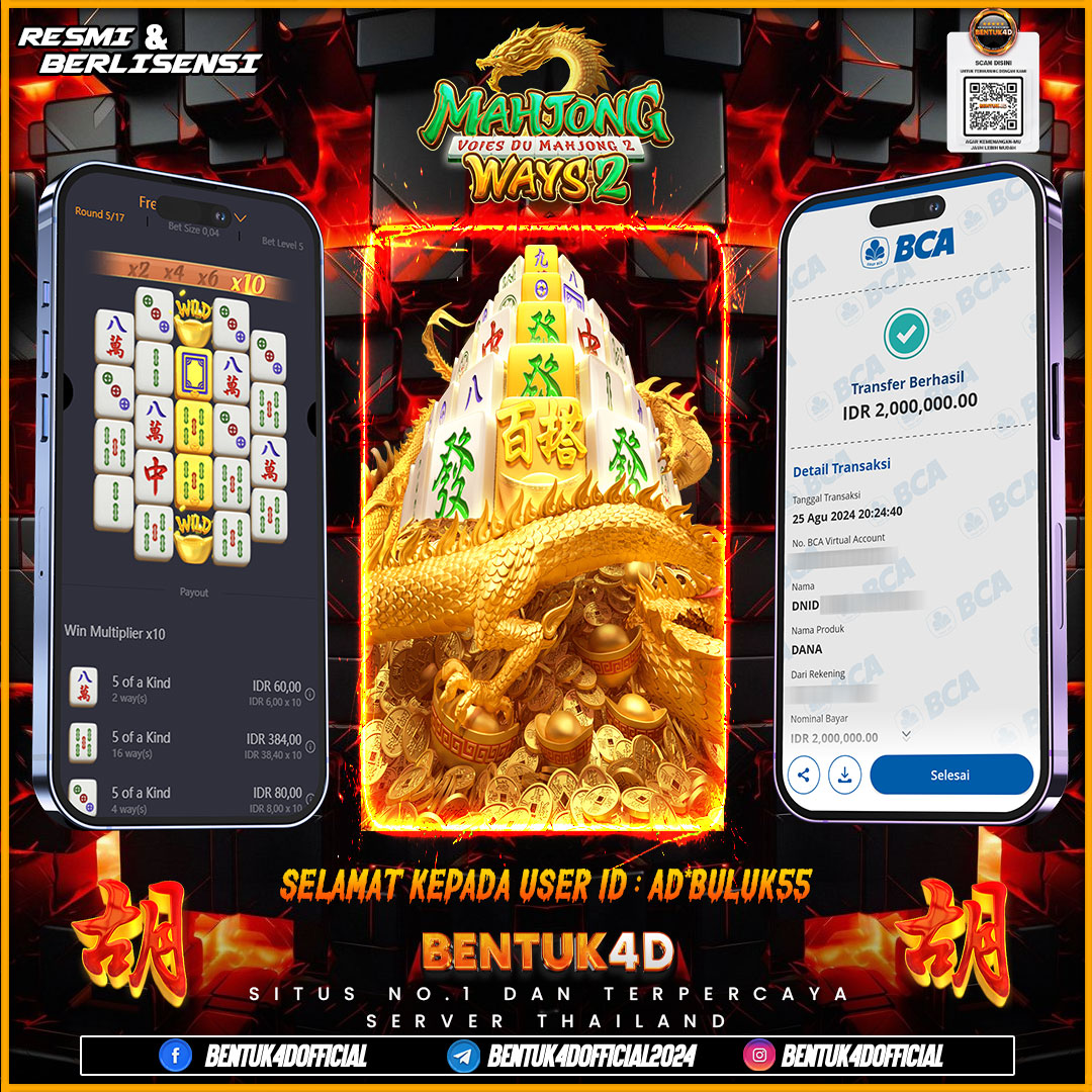 SELAMAT KEPADA USER ID : AD*BULUK55 ATAS KEMENANGAN GACORNYA DI BENTUK4D !!!! SUDAH PASTI GAK BAKAL NYESAL MAIN DI BENTUK4D BOSKUU WALAUPUN MODAL RECEH BOSKU !!!!