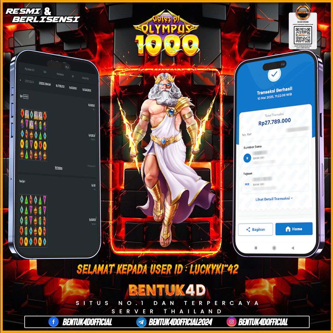 SELAMAT KEPADA USER ID : LUCKYKI**42 WD PAUS SEBESAR  Rp 27,789,000,- BUKTIKAN LANGSUNG BOSKU MAIN DI BENTUK4D !! LANGSUNG DI KASI MAXWIN !!!