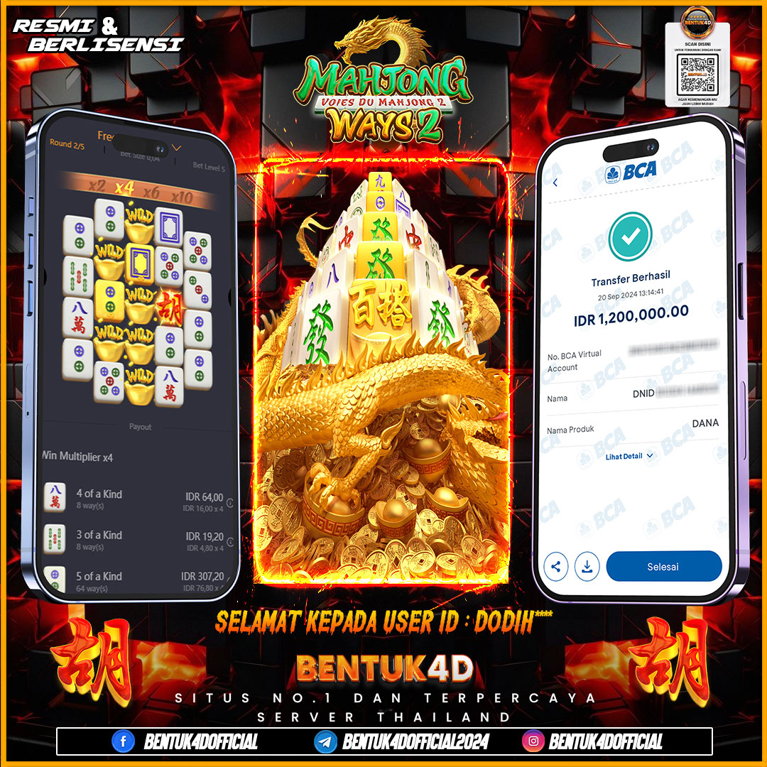 SELAMAT KEPADA USER ID : DODIH*** KEMENANGAN BOSKU DISINI SUDAH PASTI BOSKU!!!! MASI RAGU BOSKU !!! BUKTIKAN LANGSUNG GACOR NYA DI BENTUK4D BOSKU!!!
