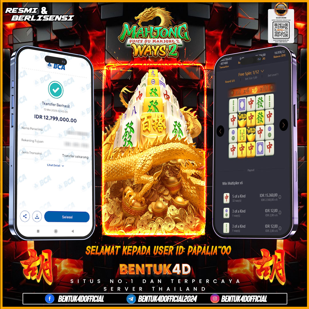 SELAMAT KEPADA USER ID : PAPALIA**00 WD PAUS SEBESAR  Rp 12,799,000,- BUKTIKAN LANGSUNG BOSKU MAIN DI BENTUK4D !! LANGSUNG DI KASI MAXWIN !!!