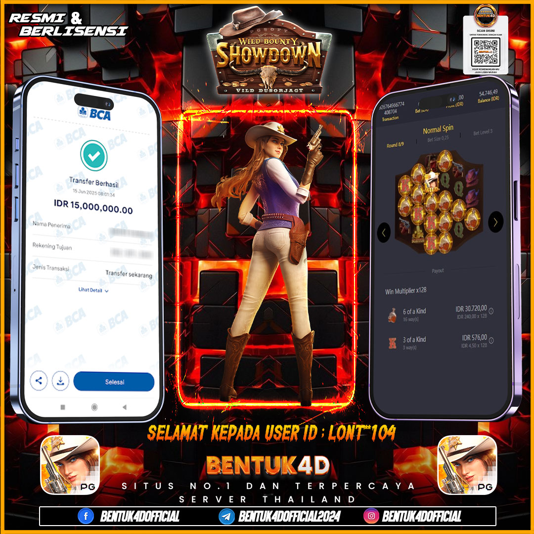 SELAMAT KEPADA USER ID : LONT**104 WD PAUS SEBESAR  Rp 15,000,000,- BUKTIKAN LANGSUNG BOSKU MAIN DI BENTUK4D !! LANGSUNG DI KASI MAXWIN !!!