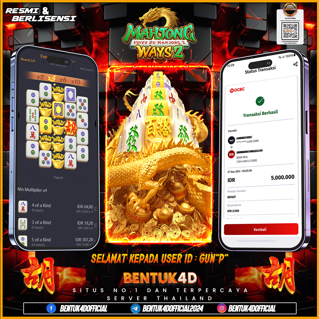 SELAMAT KEPADA USER ID : GUN**P**  ATAS KEMENANGANYA DI BENTUK4D !!! DEPO RECEH JAMIN CUAN BOSKU!!! BUKTIKAN LANGSUNG DI BENTUK4D BOSKU!!!