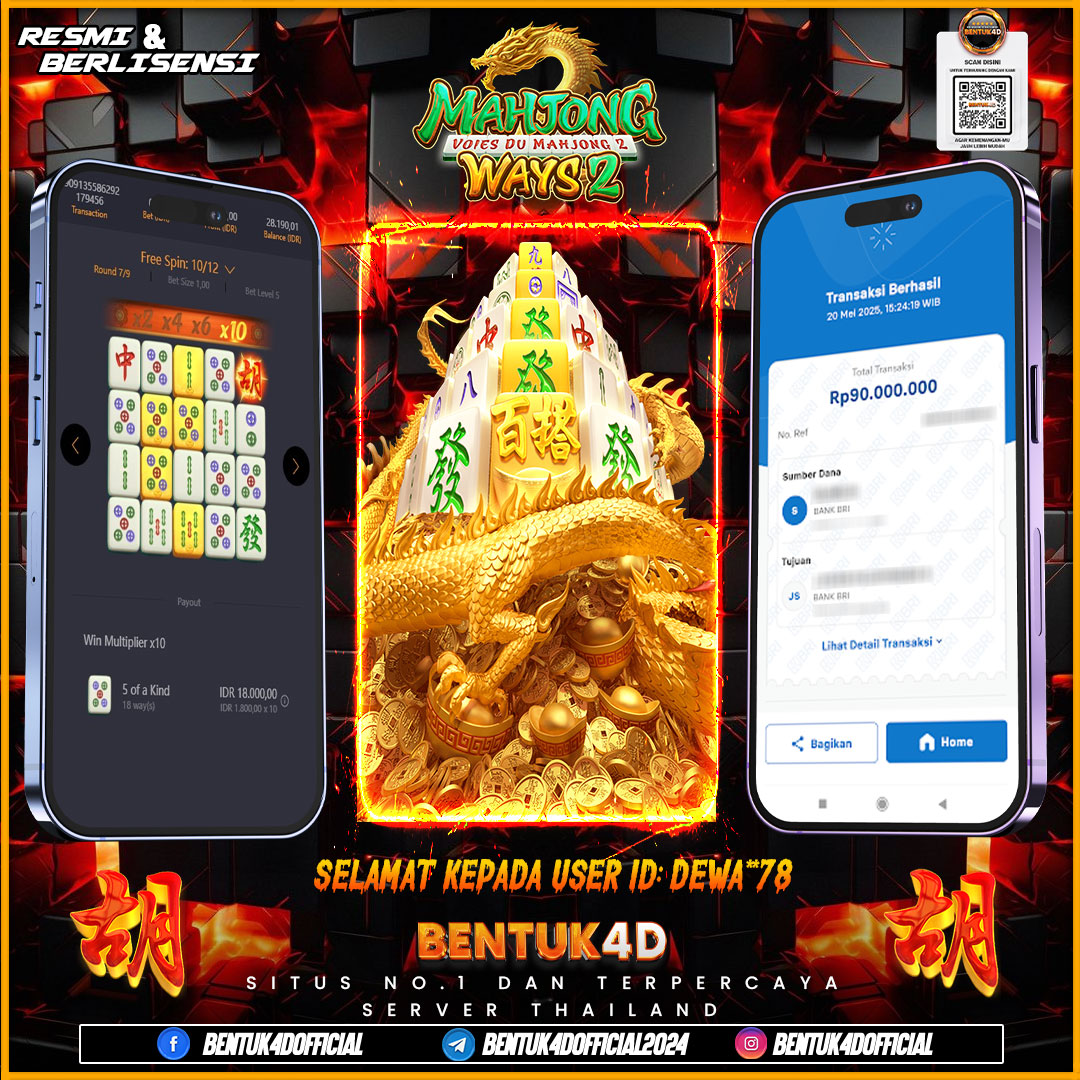 SELAMAT KEPADA USER ID : DEWA**78 WD PAUS SEBESAR  Rp 90,000,000,- BUKTIKAN LANGSUNG BOSKU MAIN DI BENTUK4D !! LANGSUNG DI KASI MAXWIN !!!