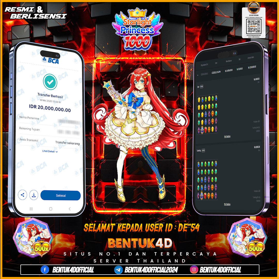 SELAMAT KEPADA USER ID : DE**54 WD PAUS SEBESAR  Rp 20,000,000,- BUKTIKAN LANGSUNG BOSKU MAIN DI BENTUK4D !! LANGSUNG DI KASI MAXWIN !!!
