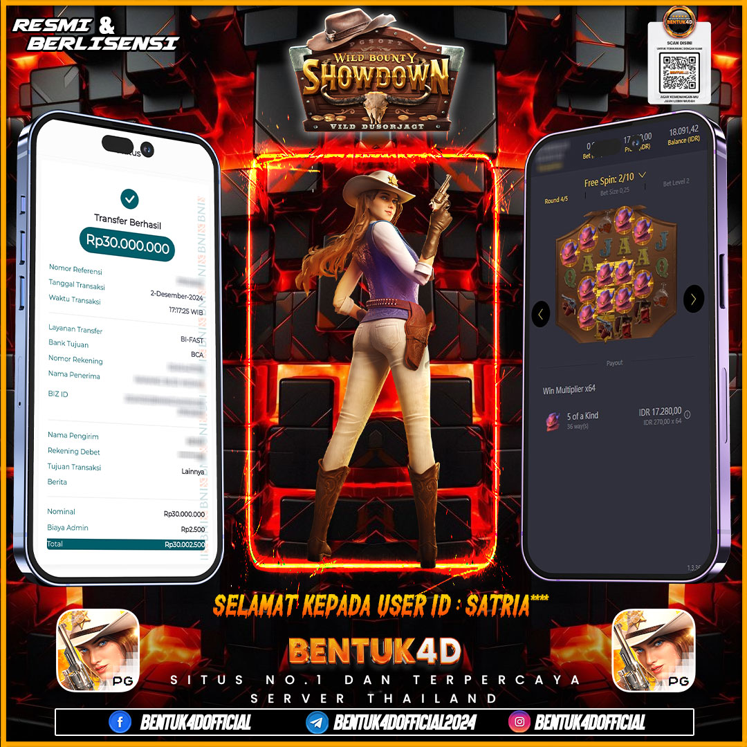 DESEMBER PENUH KEMENANGAN !!! SELAMAT KEPADA USER ID : SATRIA*** ATAS KEMENANGAN Rp30,000,000,- JUTA DI BENTUK4D !!! BULANN BARU SENSASI BARU DI BENTUK4D BOSKU !! 