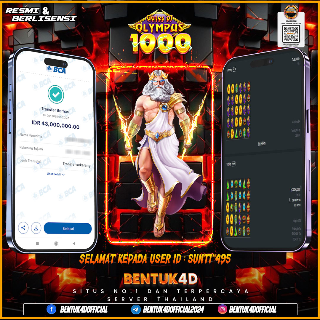 SELAMAT KEPADA USER ID : SUNTI**495 WD PAUS SEBESAR  Rp 43,000,000,- BUKTIKAN LANGSUNG BOSKU MAIN DI BENTUK4D !! LANGSUNG DI KASI MAXWIN !!!